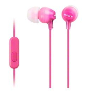Наушники Sony MDR-EX15AP вкладыши,  с микрофоном, розовый